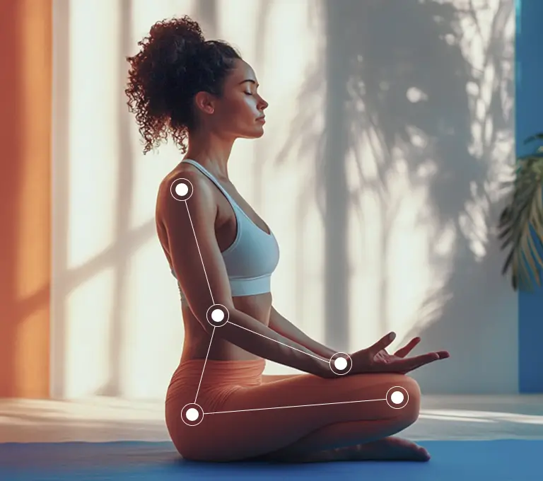 Woman sit on the flor in lotos pose